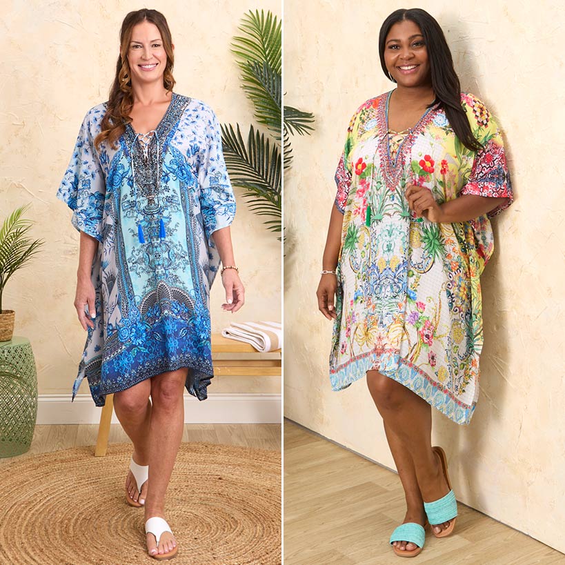 Women's Lace-Up Swimsuit Cover-Up Kaftan