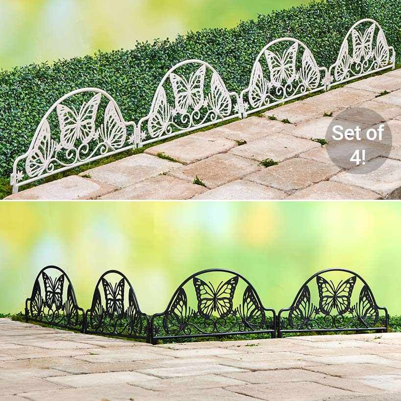 Butterfly Garden Border Fence Edging -Set of 4