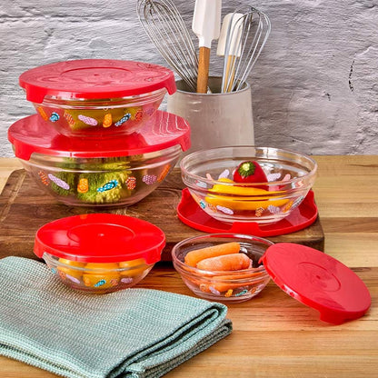 Glass Food Storage Container Set in Flip Flop Print - 10-Pc.