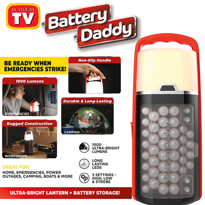 Battery Daddy® LED Lantern - Ultra Bright, Battery Storage For Emergencies