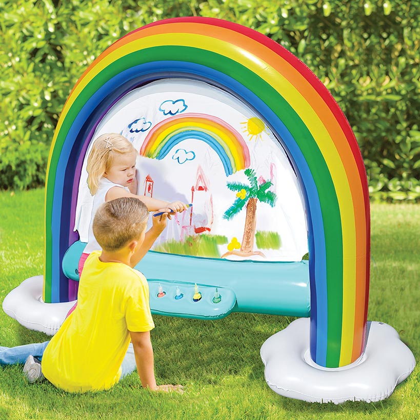Inflatable Rainbow Easel - Easy To Clean Outdoor Painting Toy for Kids
