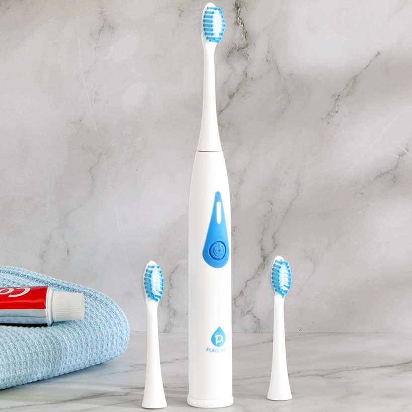 Rechargable Electric Toothbrush with 3 Brush Heads