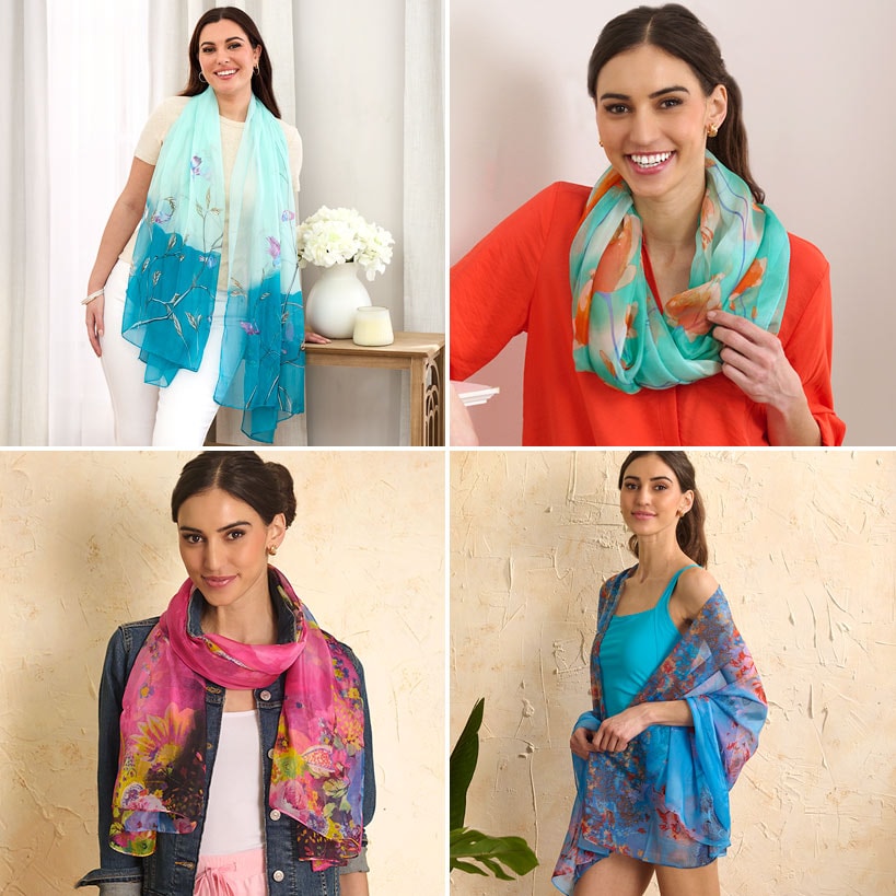 Women's Sheer and Lightweight Chiffon Scarf