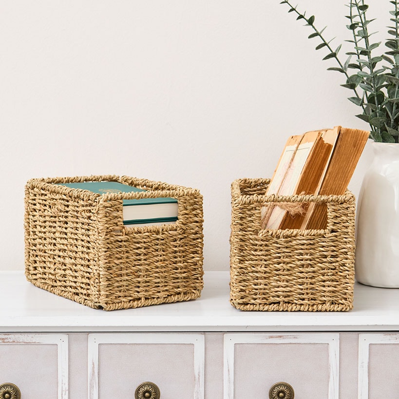 Set of 2 Seagrass Baskets- Elegant Storage Solutions