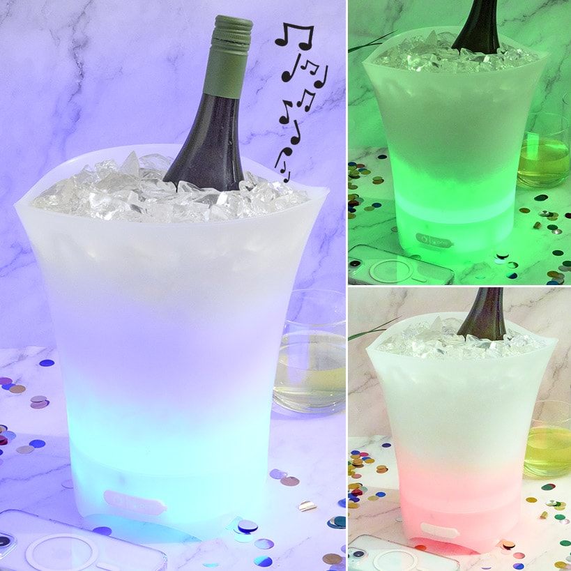 Portable LED Ice Bucket with Built In Wireless Bluetooth Speaker