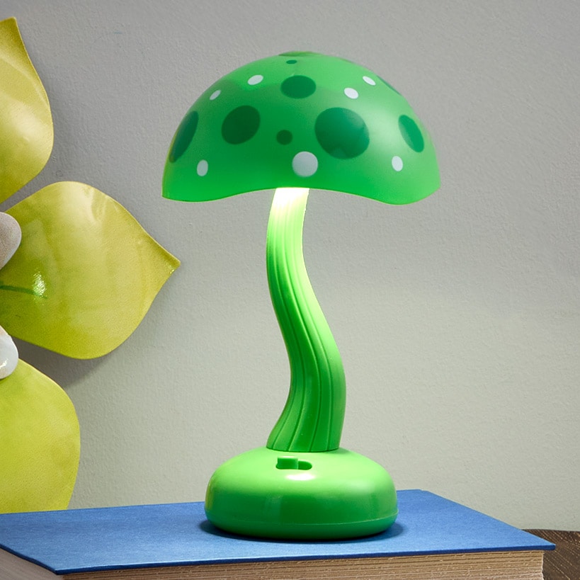 Mushroom Novelty Desk Lamp White LED USB Powered Easy On/Off Switch