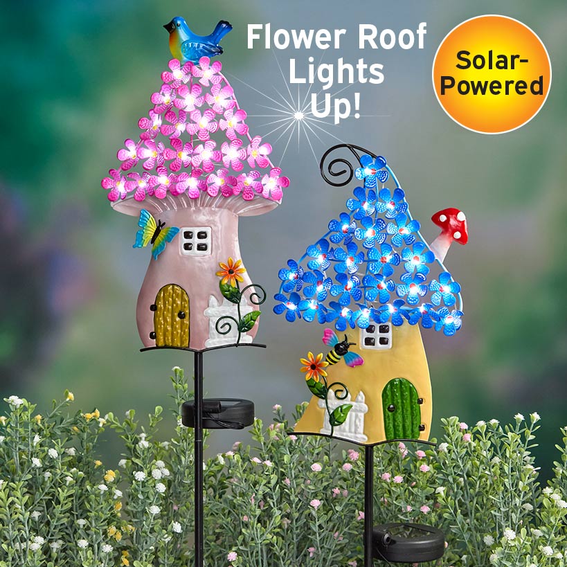 Solar Fairy Cottage House Garden Stake