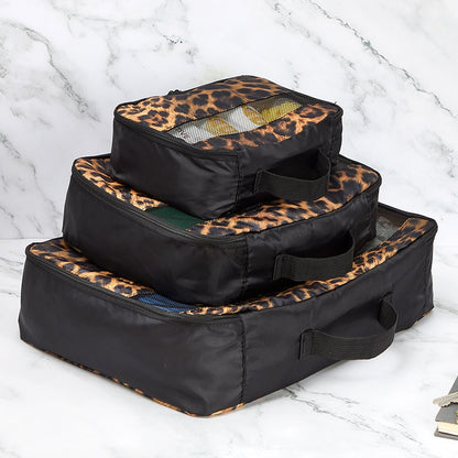 Travel Packing Cubes in Cheetah Print - Set of 3