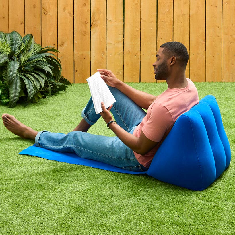 Inflatable Triangle Cushion PVC Flocking Chaise Lounger Outdoor Mat