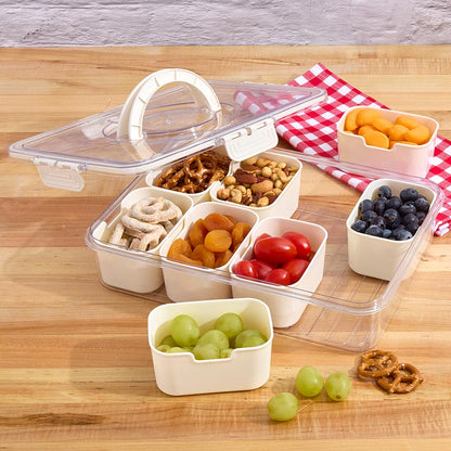 Snackle Box Divided Serving Tray with Lid