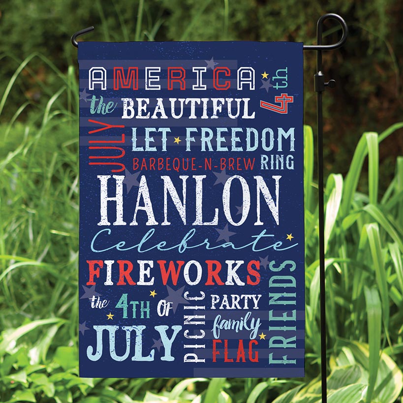 Personalized Independence Day Garden Flag