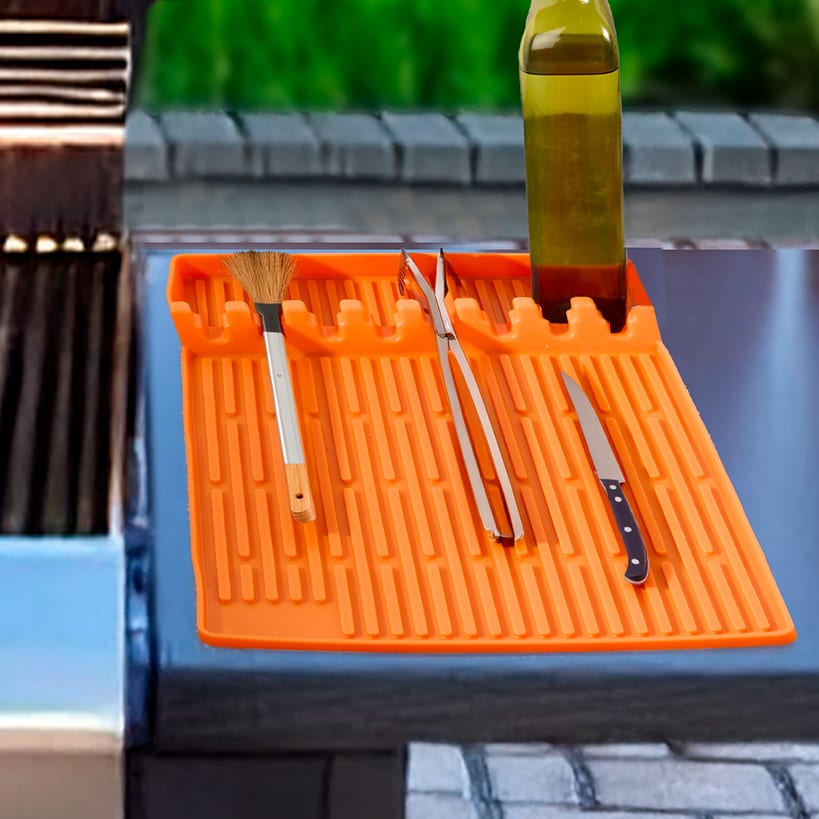 Silicone Grill Mat Griddle Tools Utensil Holder
