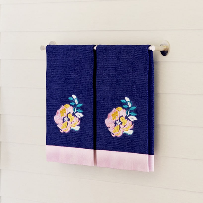 Jolene Patchwork Hand Towels, Set of 2