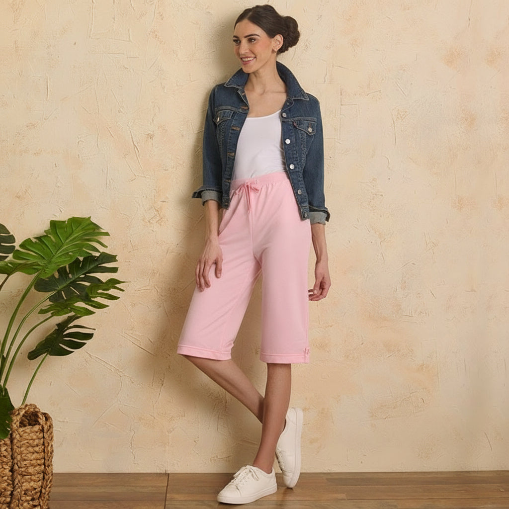 Women's Bermuda Long Shorts with Drawstring Waist