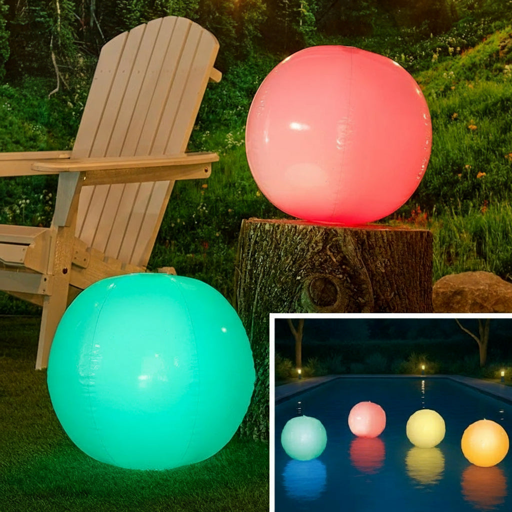 Inflatable LED Glowing Balls Set of 2 Color Change With Remote