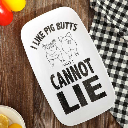 Hilarious Pig Butts Serving Platter with Pig Icon