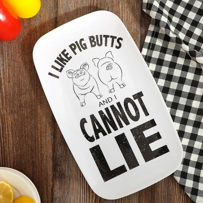 Hilarious Pig Butts Serving Platter with Pig Icon