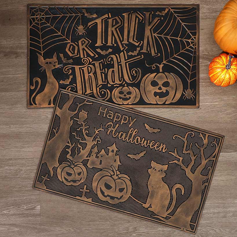 Haunted Halloween Rubber Doormat