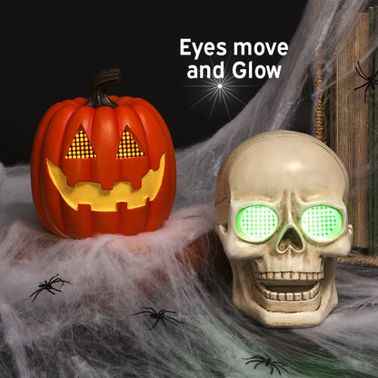 Halloween Jack-O'-Lantern Tabletop Decor Animated LED Eyes