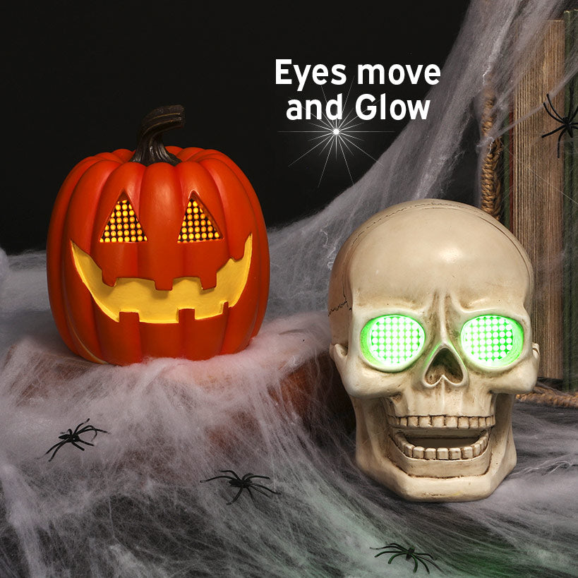Halloween Jack-O'-Lantern Tabletop Decor Animated LED Eyes