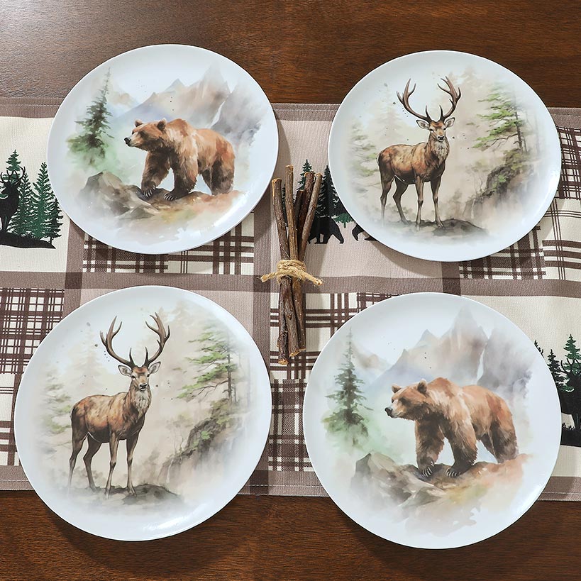 Enchanting Lodge Luxe Wilderness Salad Plates - Set of 4