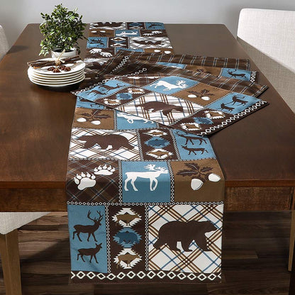 Table Runner and Set of 4 Placemats, Moose Lodge