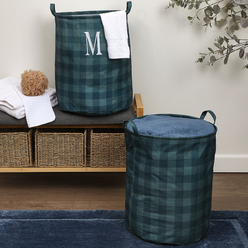 Monogram Buffalo Plaid Laundry Bag