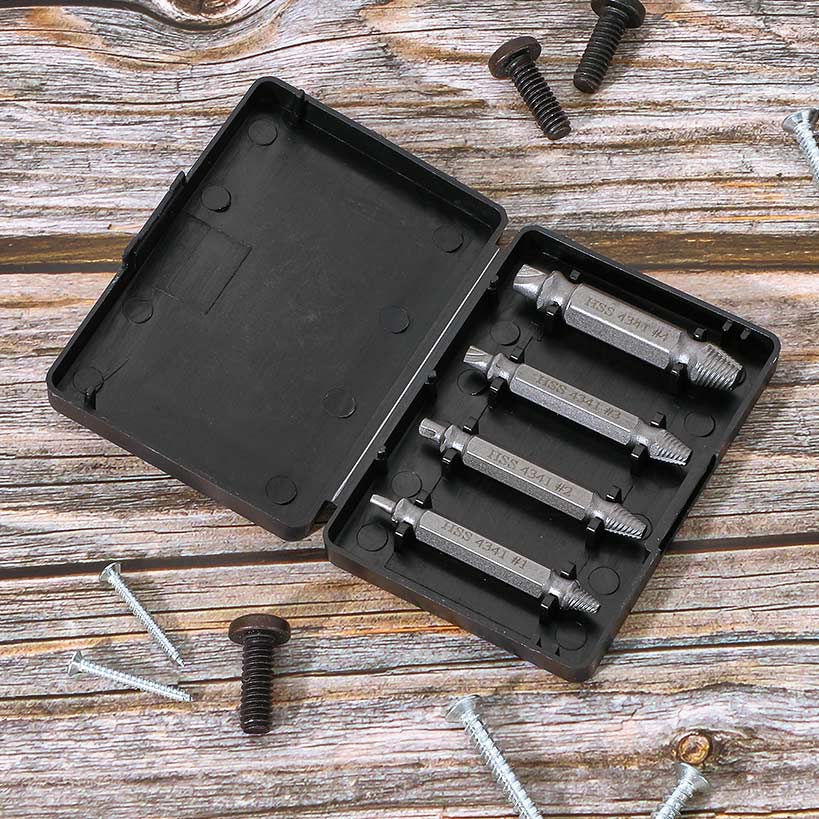 Damaged Screw Remover And Bolt Extractor Set Of 4 For Stripped Screws