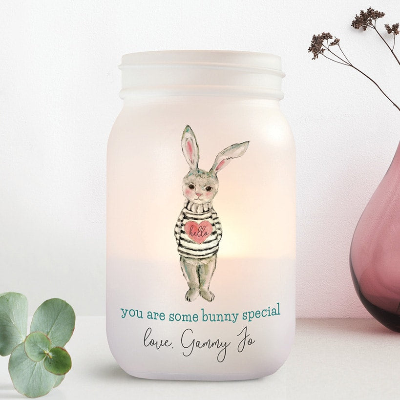 Personalized Some Bunny Loves You Mason Jar Votive