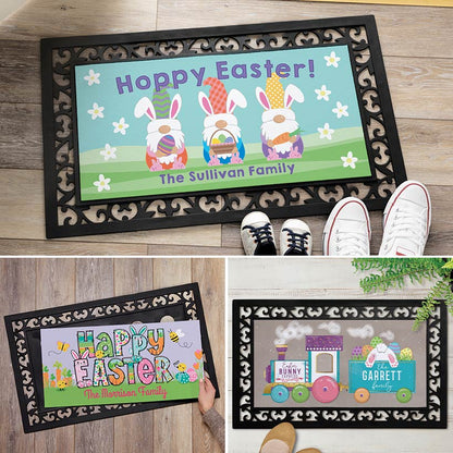 Personalized Easter Doormats with Rubber Frame