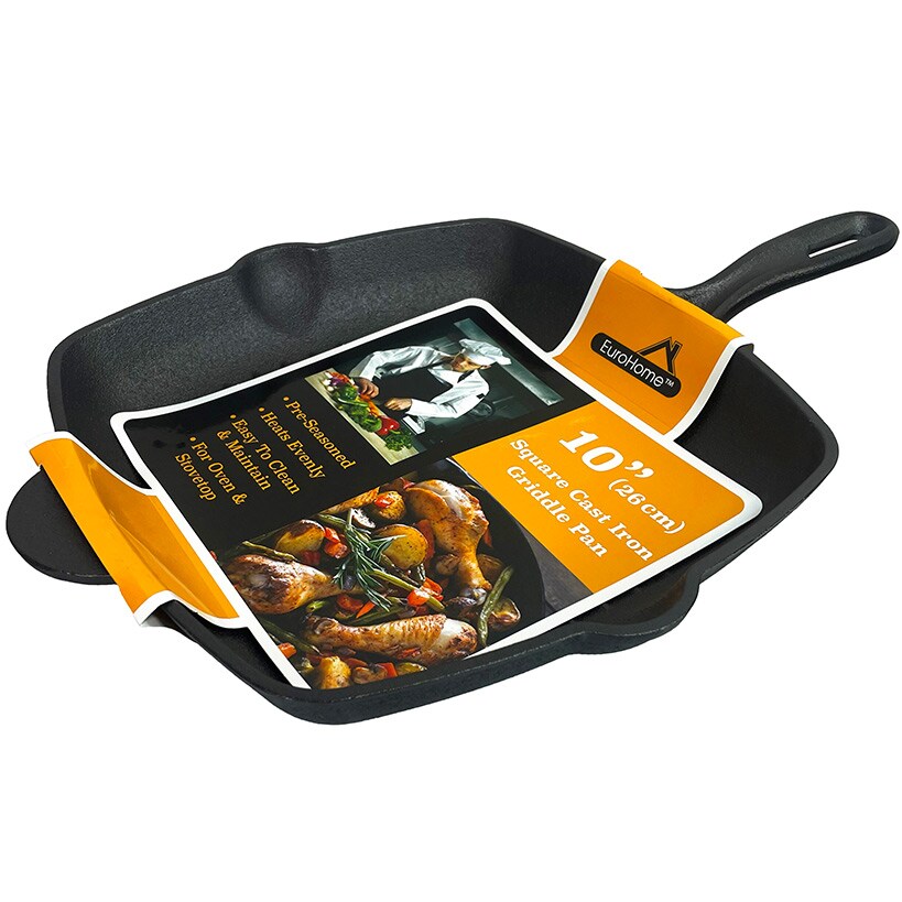 Cast Iron Square Griddle Pan 10"