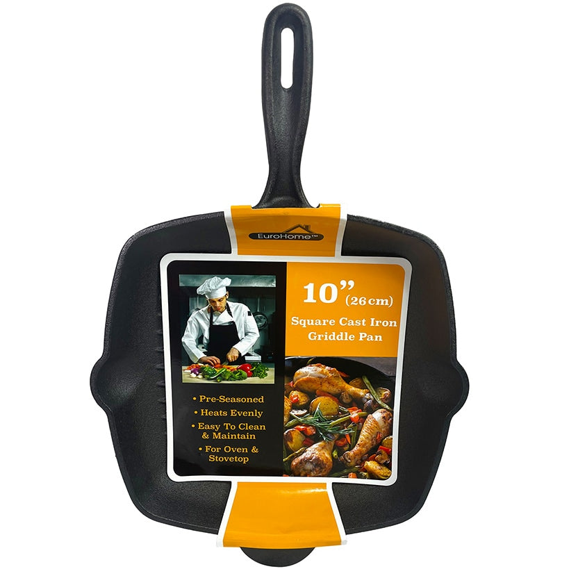 Cast Iron Square Griddle Pan 10"