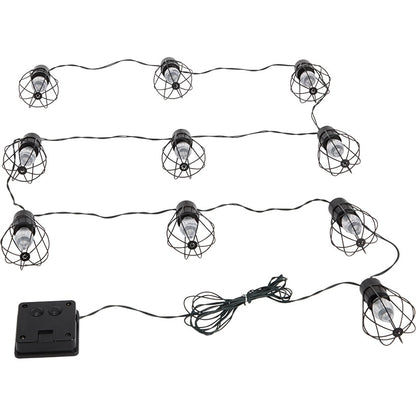 Solar Cafe Lights with Metal Cage Covers 10-LED String