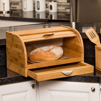 Bread Box with Bamboo Cutting Board