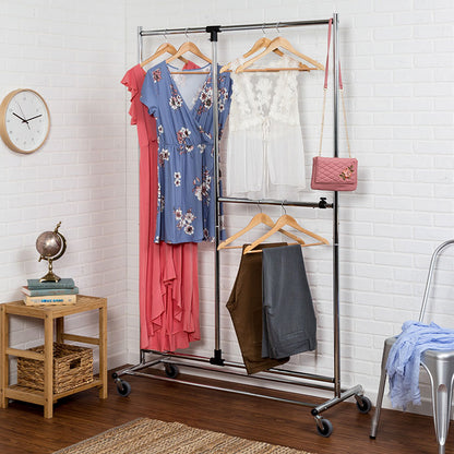 Rolling Clothes Rack 2-Tier