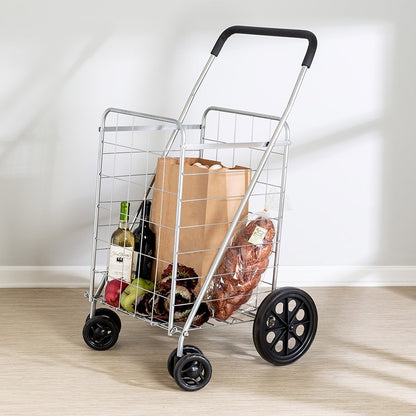 Folding Utility Cart Chrome 4 Wheel