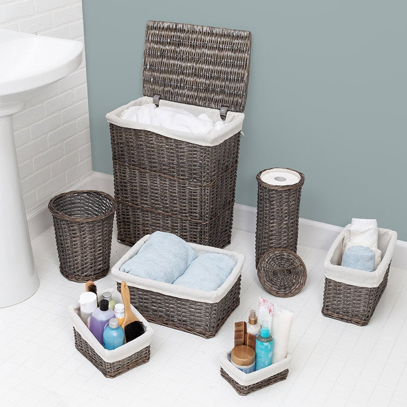 Split Willow Woven Storage Basket Set 7 Piece