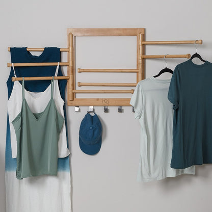 Wall Mount Swivel-Arm Drying Rack Bamboo