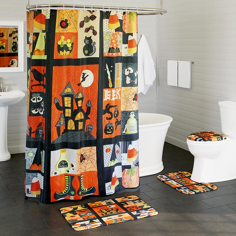 Halloween Patchwork Bath Decor 16-Pc. Set
