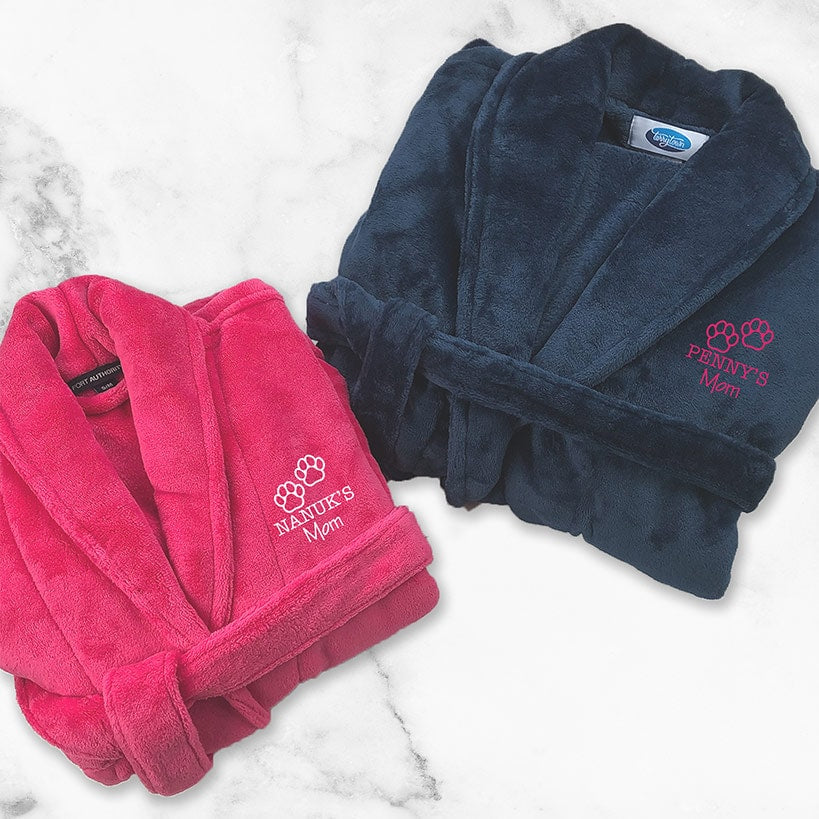 Personalized Pet Paws Outline Tahoe Microfleece Robe