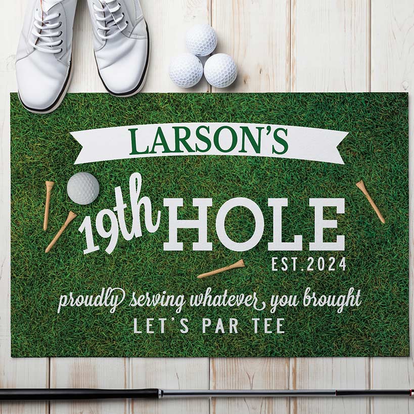 Personalized Golfer's Novelty Doormat