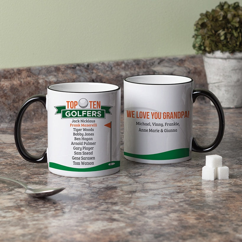 Personalized Top Golfers White Coffee Mug