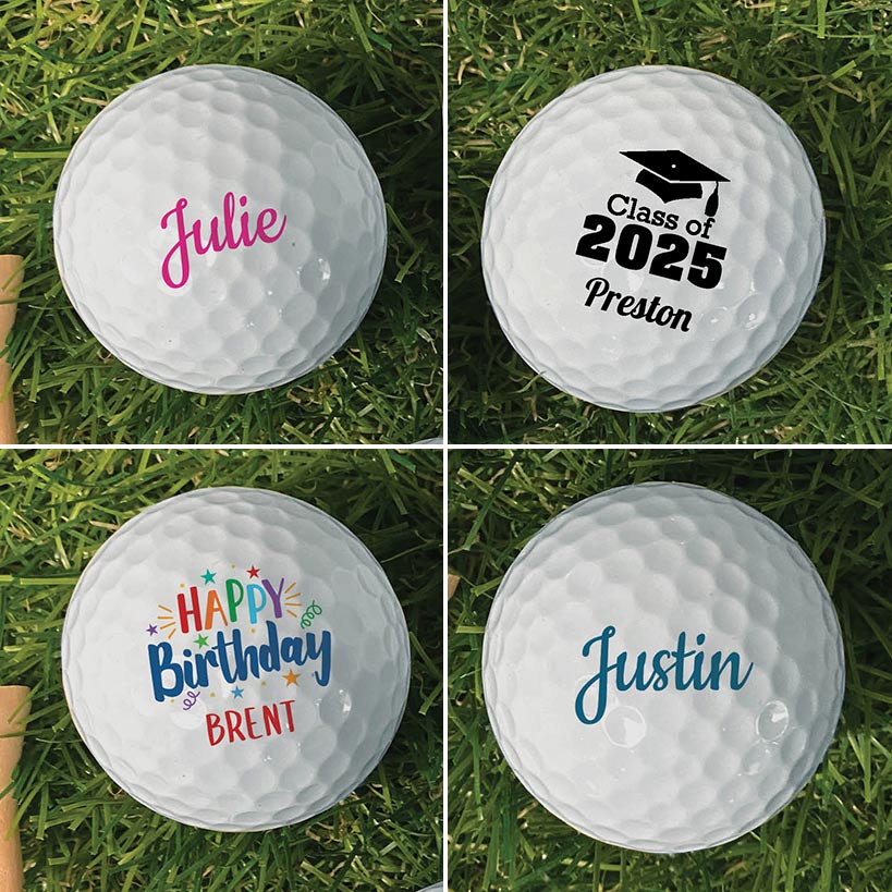 Personalized Name Golf Balls Set of 6