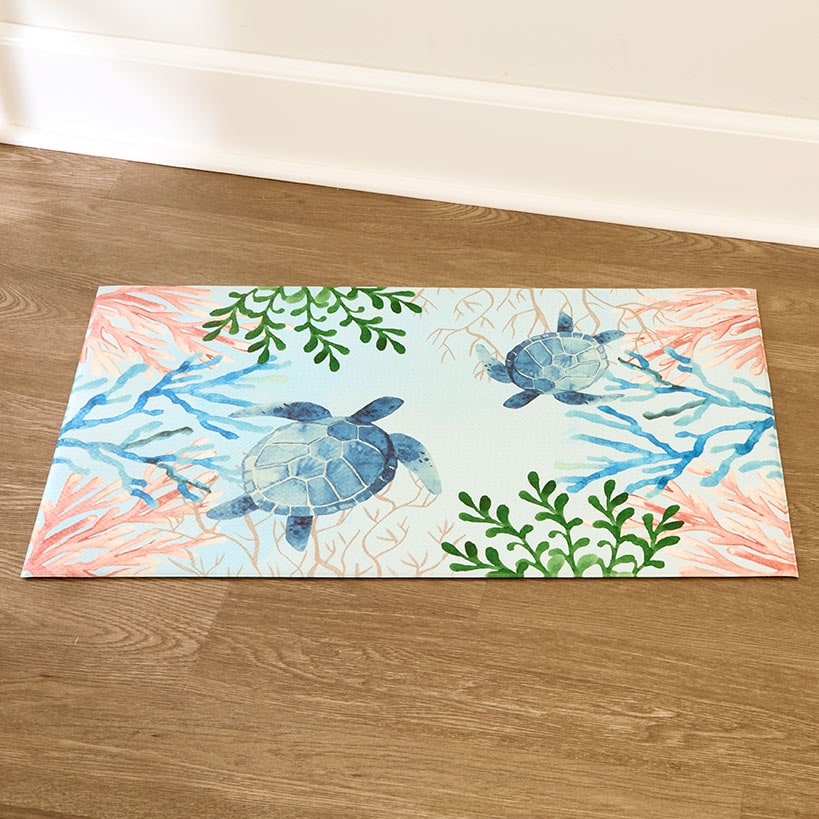 Sea Turtles Kitchen Comfort Accent Rug