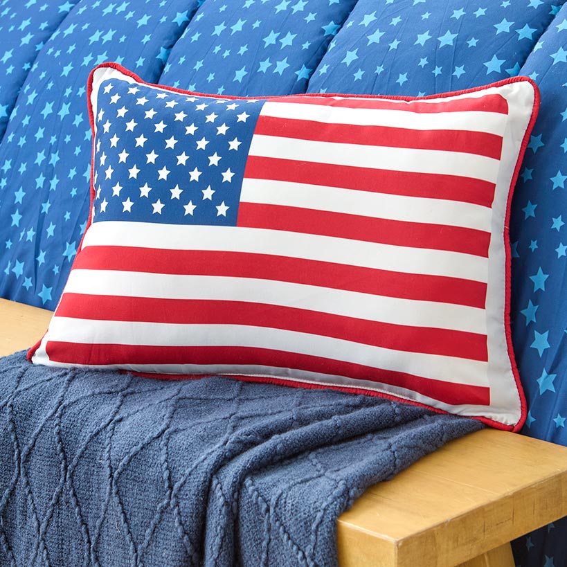 USA Striped Accent Pillow
