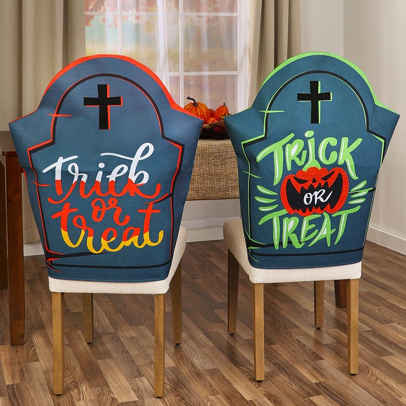 Trick-or-Treat Halloween Dining Chair Covers Set of 2