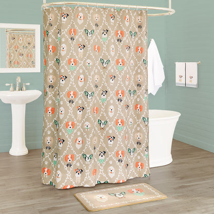 I Woof You Shower Curtain with Buttonholes