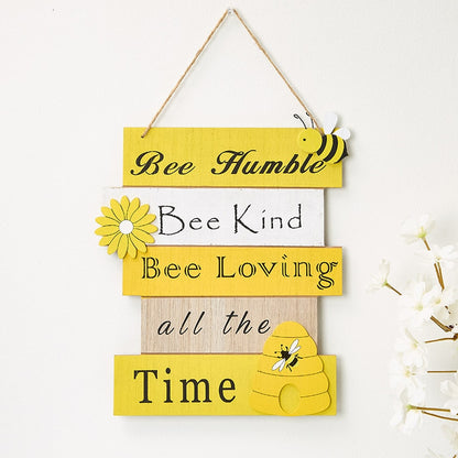 Rustic Bee Wall Sign With Uplifting Messages