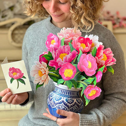 Peony Paradise Pop-Up Flower Bouquet Card