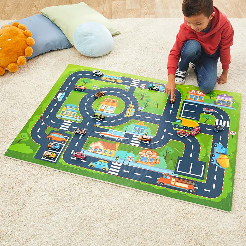 City Road Puzzle Play Mat - Ultimate Imaginative Playground for Kids 12 Pc.